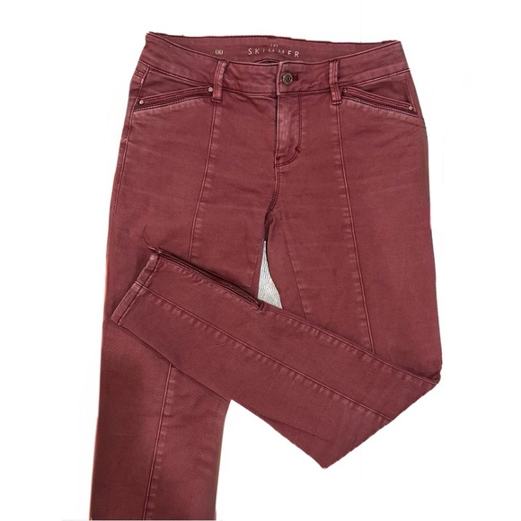 WHBM burgundy/ rust faded “the skimmer” zip/ ankle pant ❤️ - Picture 2 of 10